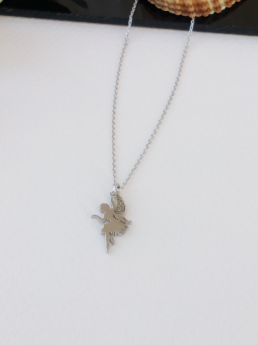 Fairy Necklace | Dainty 14K Solid Gold Charm | Children's Heirloom Keepsake, front view