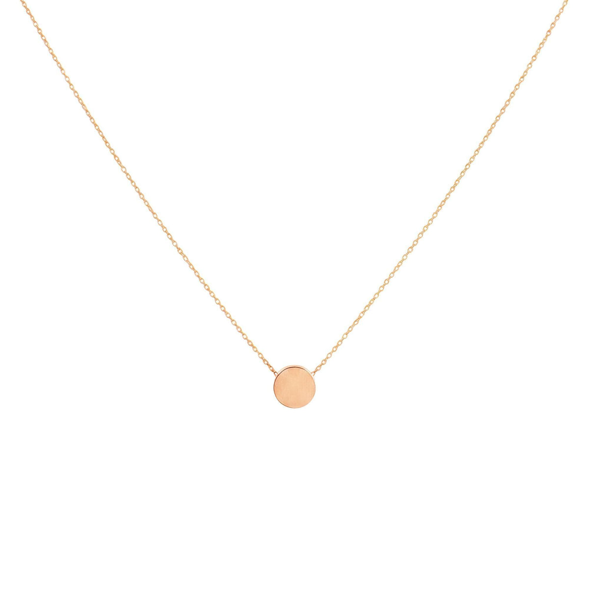 Dainty Karma Necklace | Simple Sterling Silver Circle Pendant | Minimalist Eternity Jewelry, in Rose Gold Plated finish