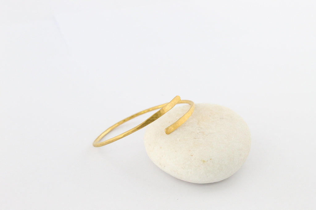 Bypass Bangle | Hammered Stacking Cuff, close-up detail