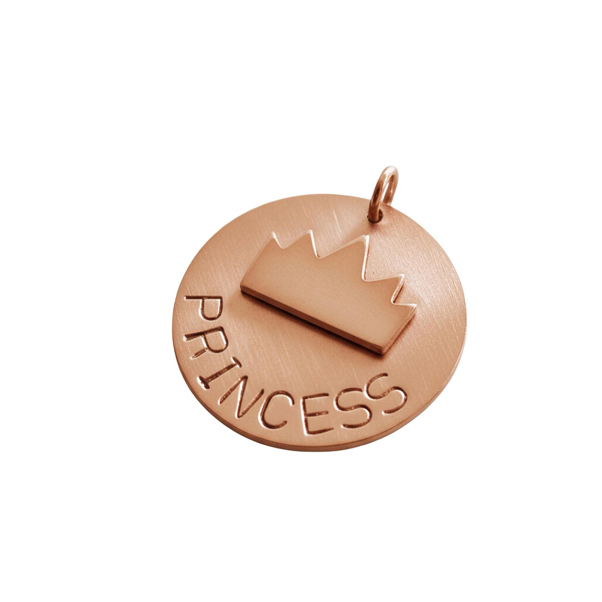 The Regal Crown Token | Artisan Sovereign Pet ID & Custom Raised Motif Dog Tag, in Copper with Copper Top finish