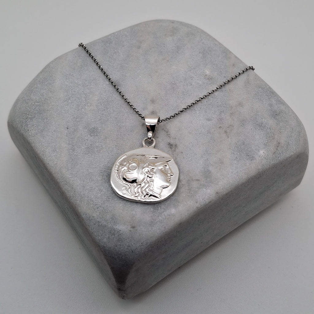 Alexander the Great Coin Necklace | Double-Sided Greek History Pendant, close-up detail