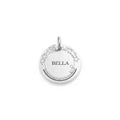Rocket & Stars Dog Tag | Personalized Sterling Silver Space Pet ID Tag | Engraved Celestial Dog Charm, front view