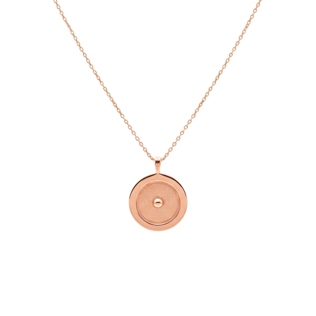 Circumpunct Necklace | Sterling Silver Sacred Geometry Pendant | Minimalist Monad Talisman, close-up detail