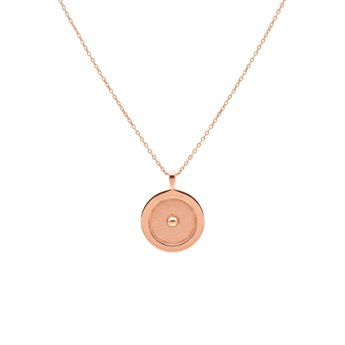 Circumpunct Necklace | Sterling Silver Sacred Geometry Pendant | Minimalist Monad Talisman, close-up detail