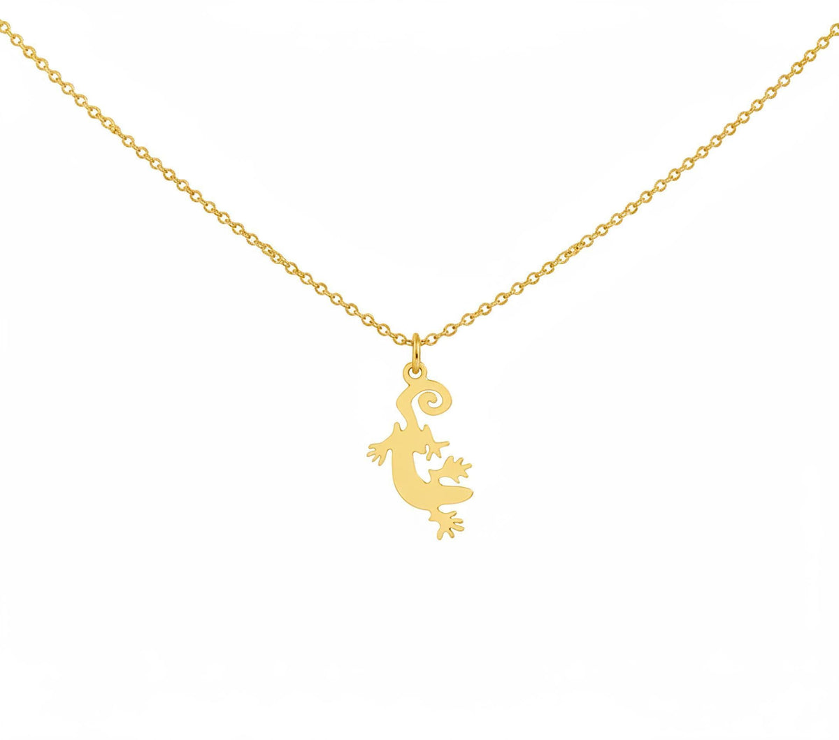 Gecko Necklace | Sterling Silver Lizard Pendant | Renewal & Healing Symbol, front view