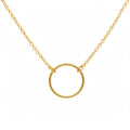 Circle Karma Necklace | Minimalist Infinity Talisman, in Yellow Gold Plated finish