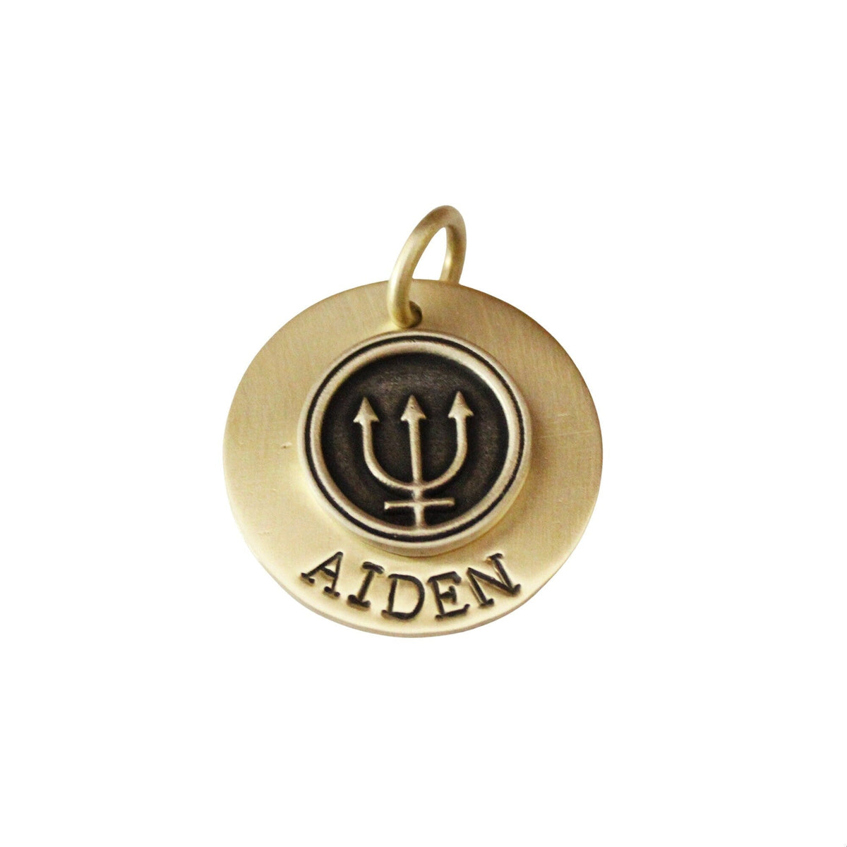 The Sovereign Trident Token | Artisan Maritime Pet ID & Custom Engraved Dog Tag, front view