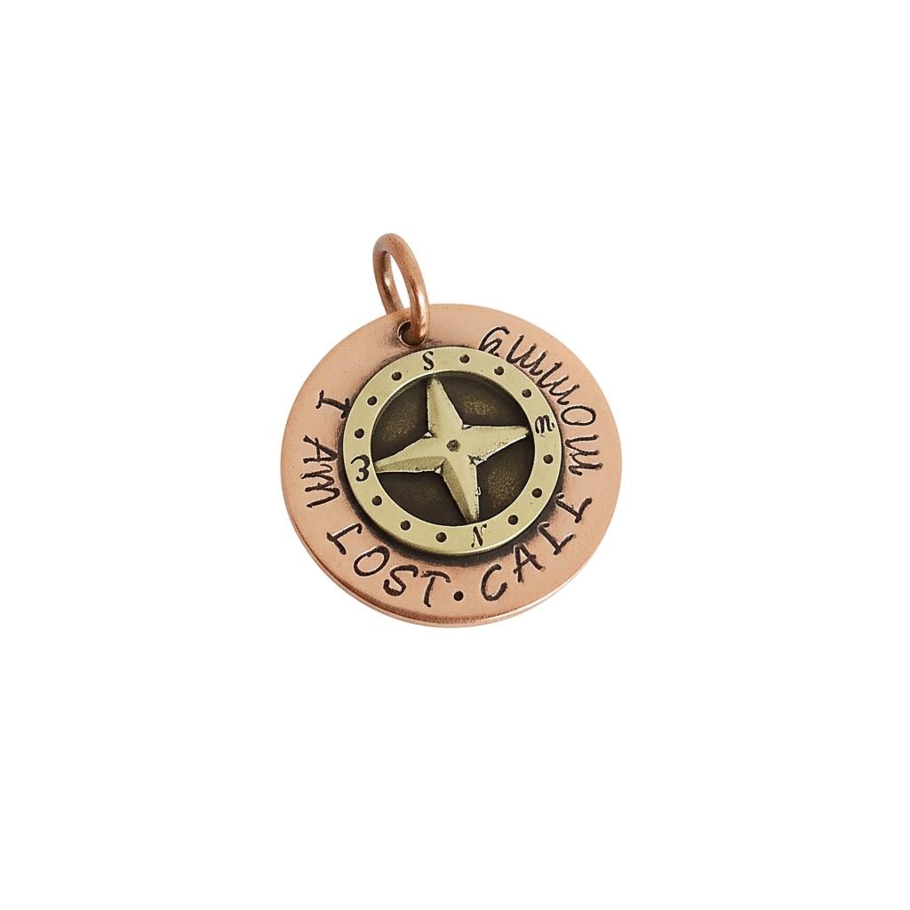 The True North Token | Artisan Compass Pet ID & Custom Dog Tag, alternate angle