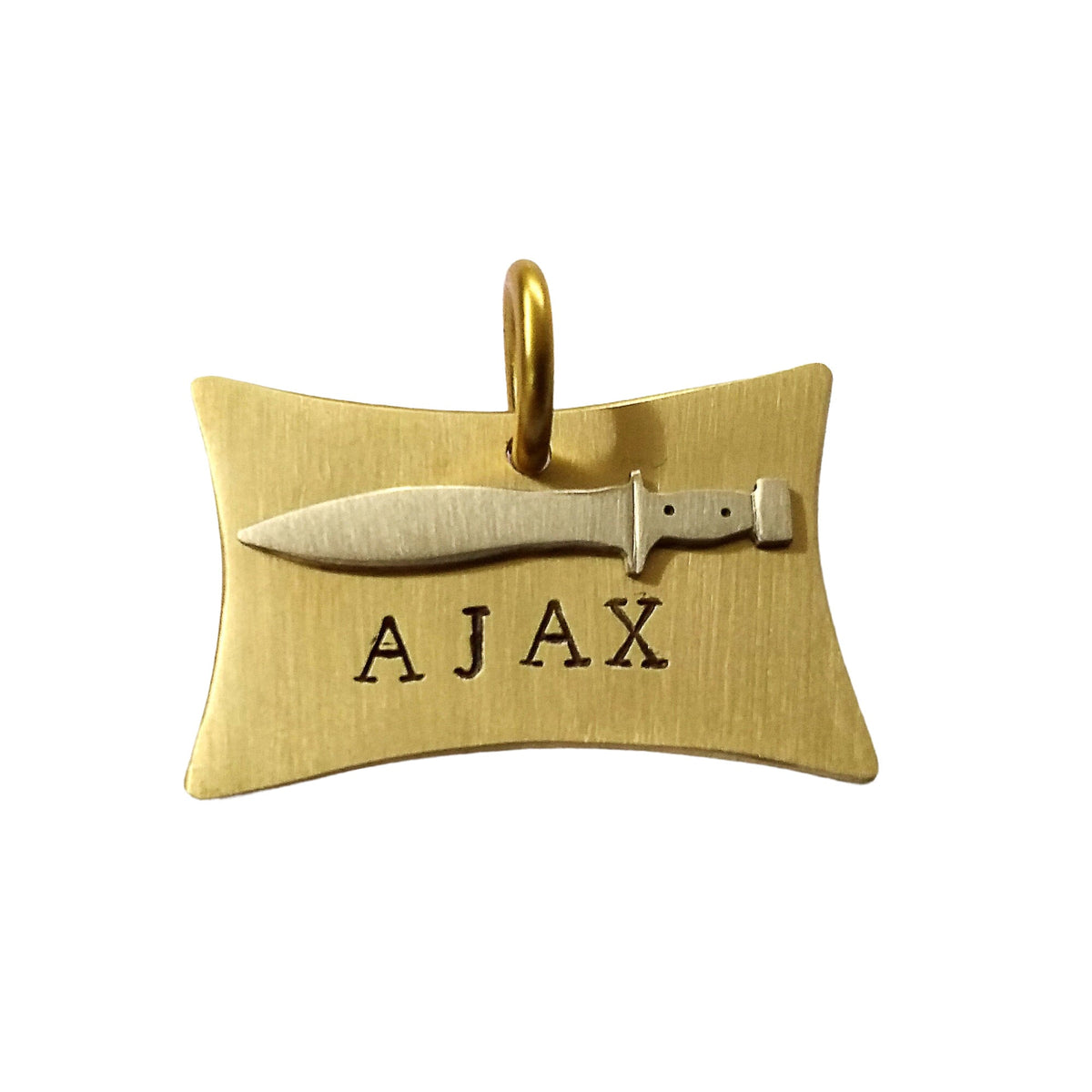 The Noble Blade Token | Artisan Sword Pet ID & Custom Warrior Dog Tag, front view