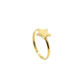 Sterling Silver Star Ring | Dainty Celestial Stacking Band | Wishing Star Talisman, in Yellow Gold Plated finish