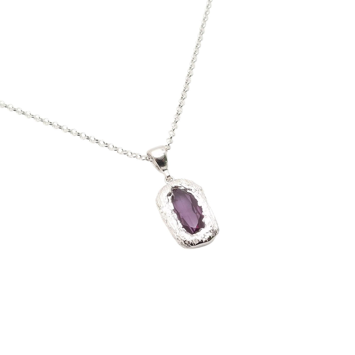 Vintage Purple CZ Pendant | Statement Medallion, styled view