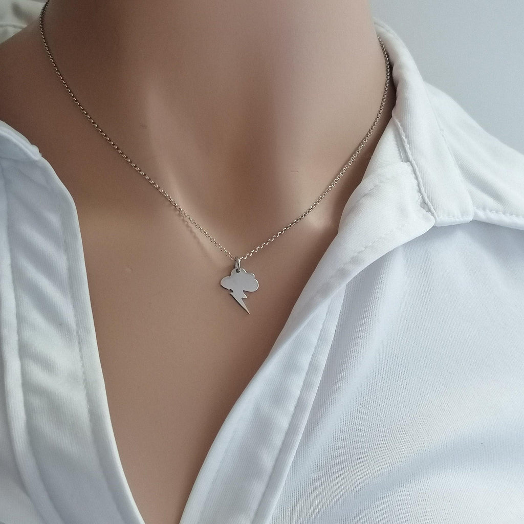 Thunderstorm Charm Necklace | Lightning Bolt Resilience Talisman, additional detail