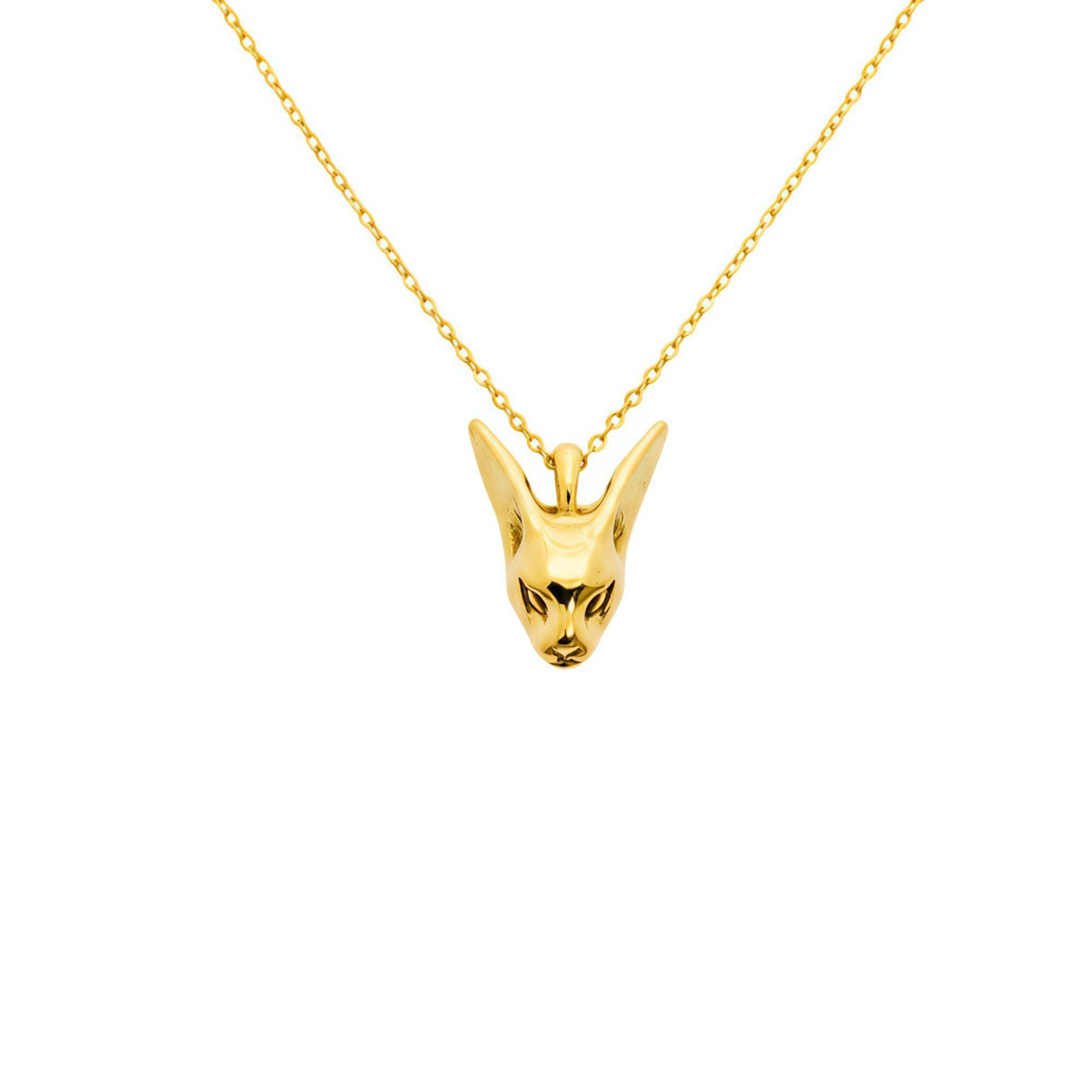 Sphynx Cat Necklace | Sterling Silver Minimalist Feline Pendant | Ancient Bastet Goddess Jewelry, alternate angle