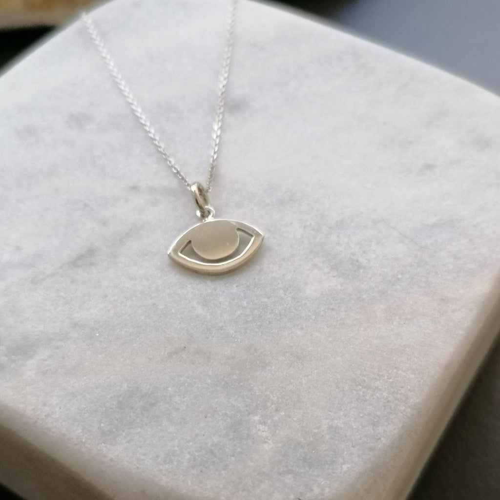 Evil Eye Charm Necklace | Protective Ward Talisman, styled view