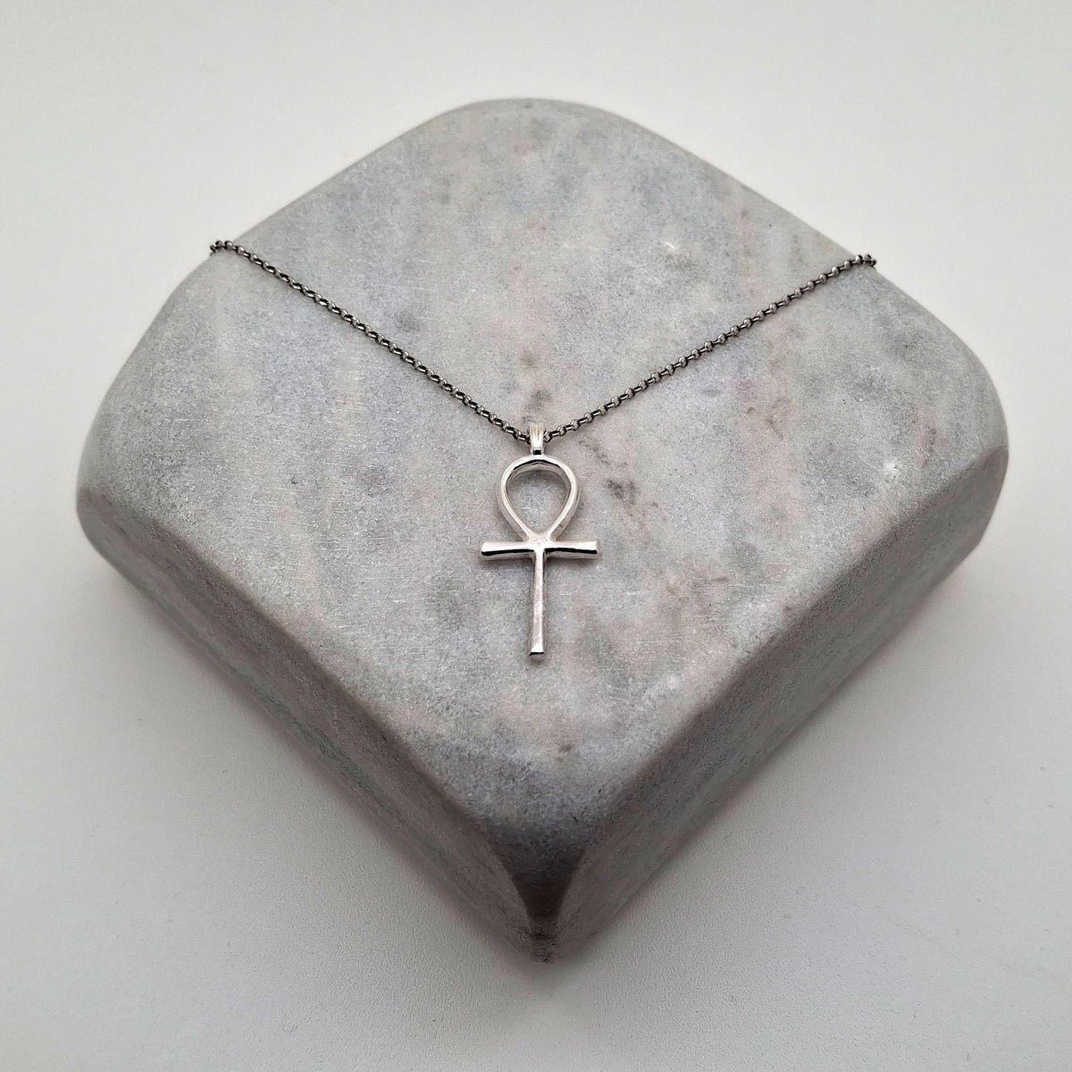 Gold Plated Ankh Necklace | Ancient Egyptian Key of Life, close-up detail