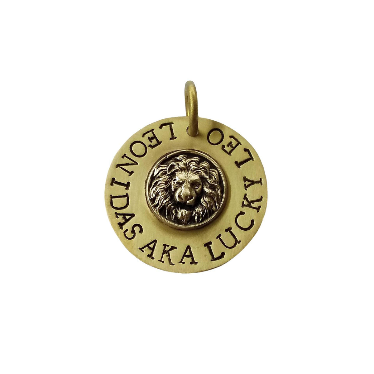 The Sovereign Lion Token | Artisan Lion Head Pet ID & Custom Raised Motif Dog Tag, styled view