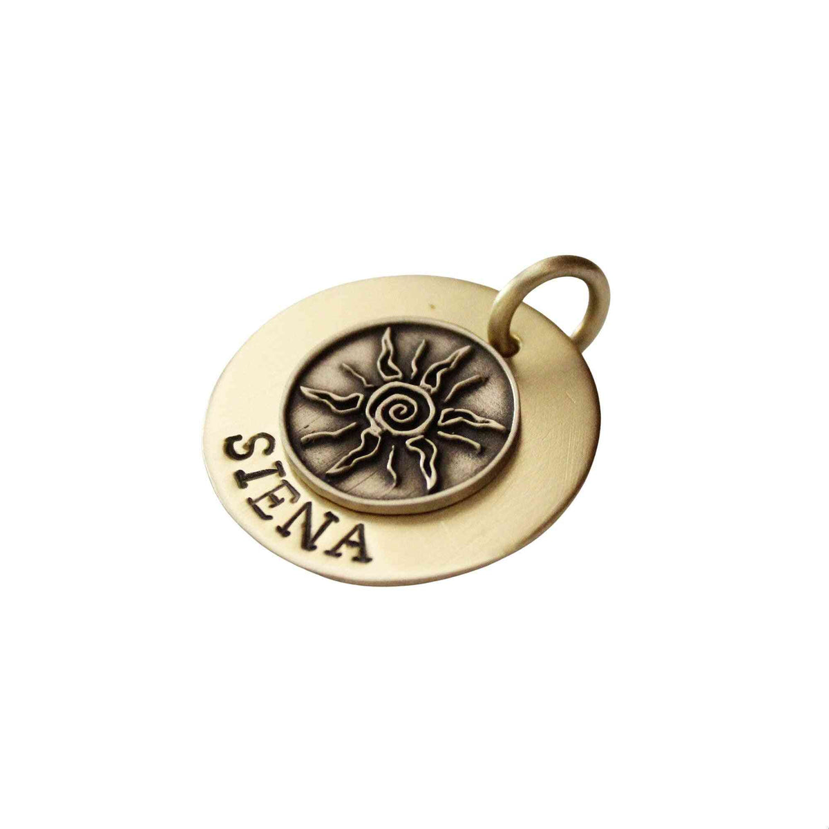 The Solstice Sigil | Artisan Tribal Sun Pet ID & Custom Engraved Dog Tag, additional detail