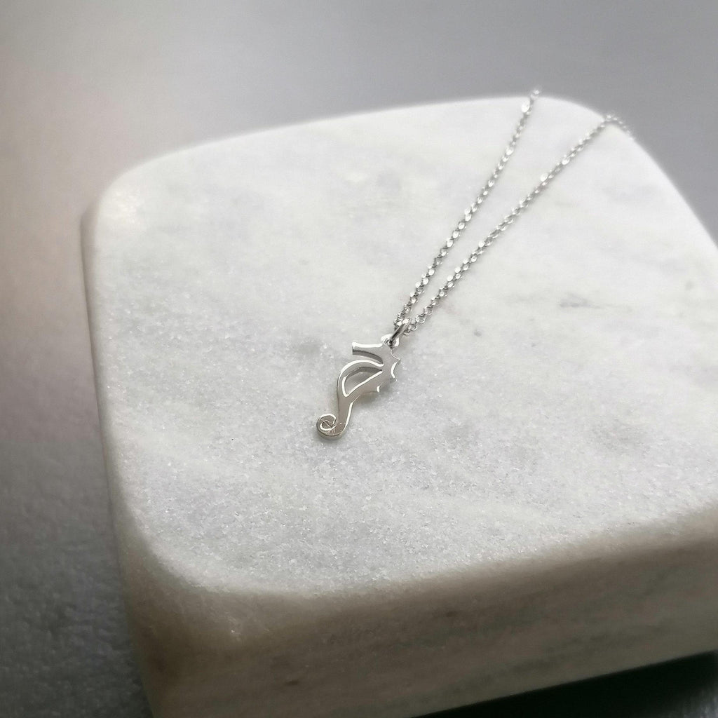 Minimalist Seahorse Necklace | Ocean Fortune Talisman, additional detail