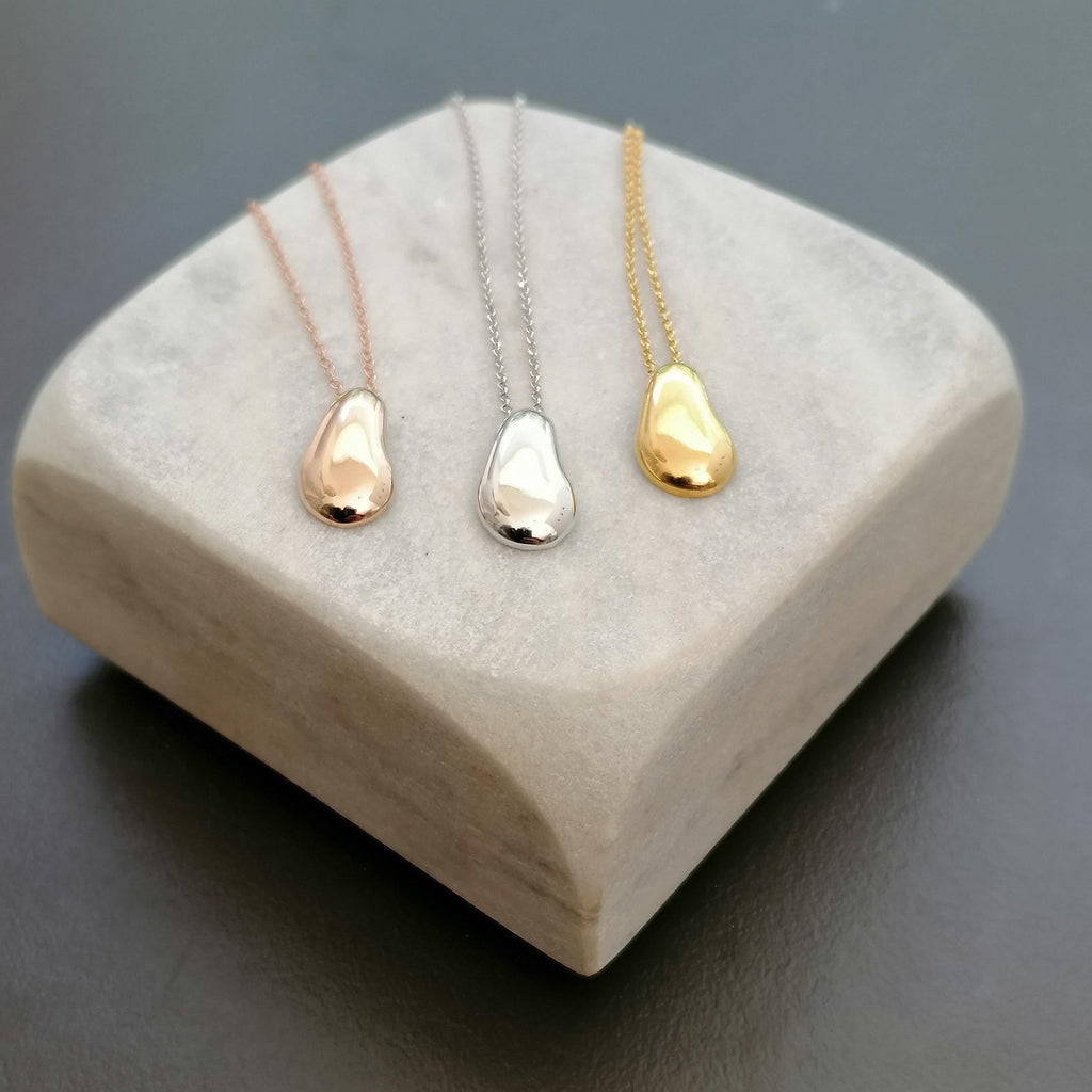 Pebble Charm Necklace | Minimalist Nature Talisman, alternate angle