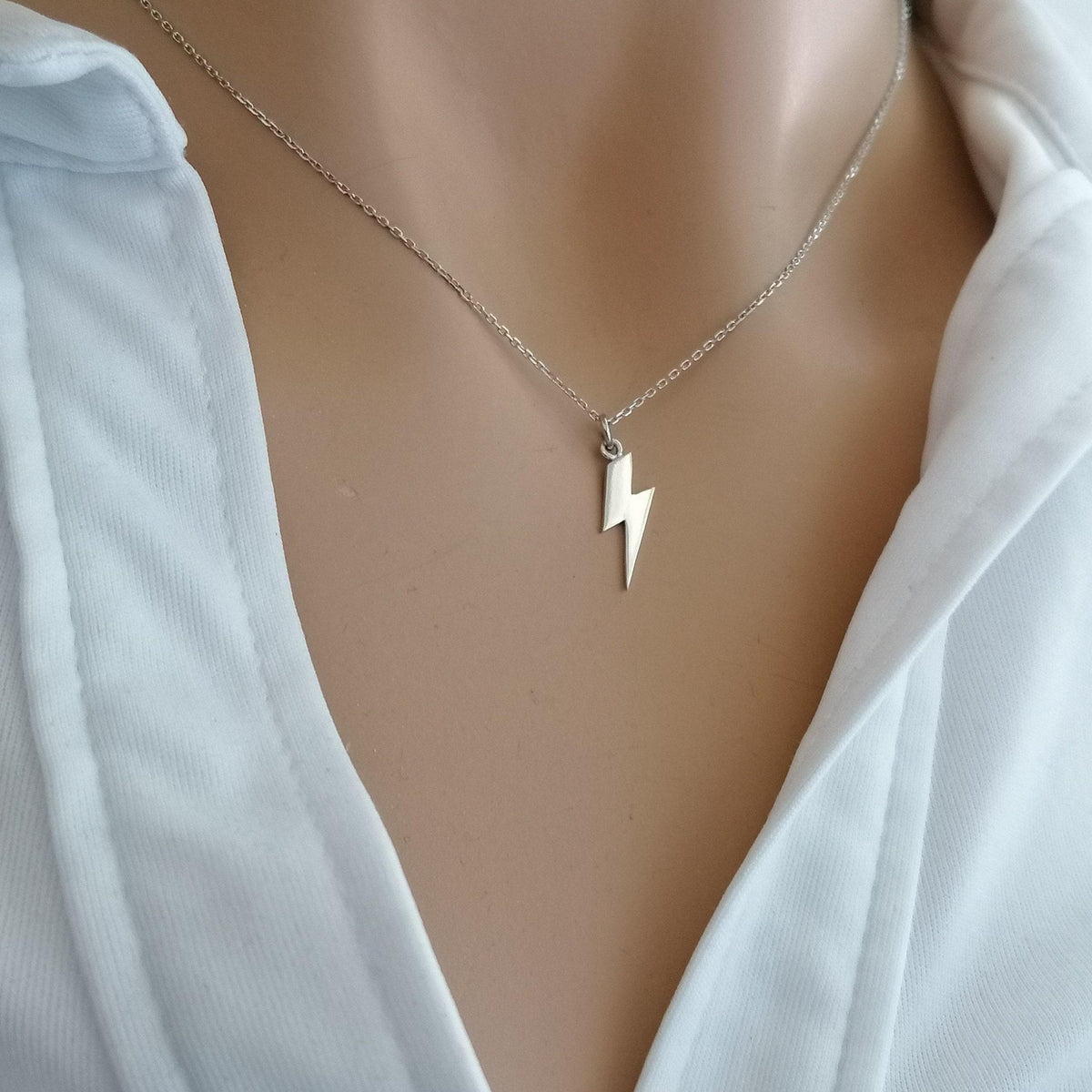 Lightning Bolt Necklace | Empowerment Talisman, styled view