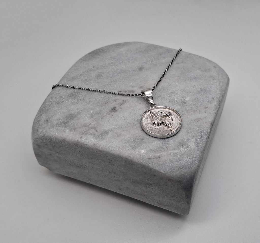 Wolf Medallion Necklace | Wild Spirit Talisman, front view