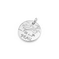 Adventure Bear Dog Tag, sterling silver personalized pet ID with engraved bear design