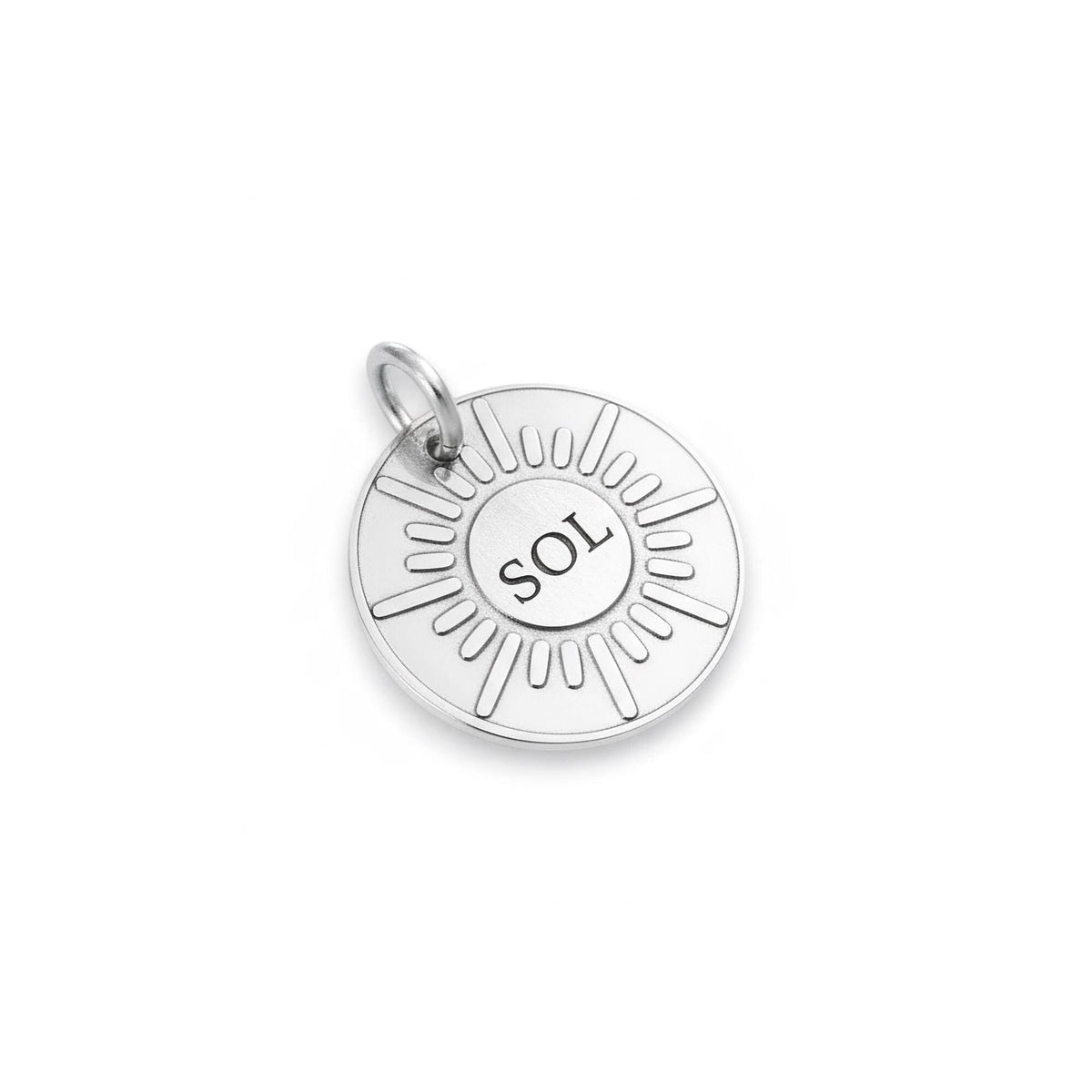 Sunburst Dog Tag | Custom Engraved Pet ID Collar Charm, close-up detail