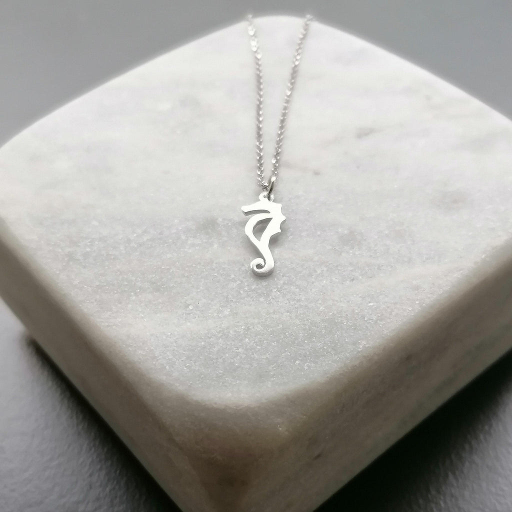 Minimalist Seahorse Necklace | Ocean Fortune Talisman, styled view