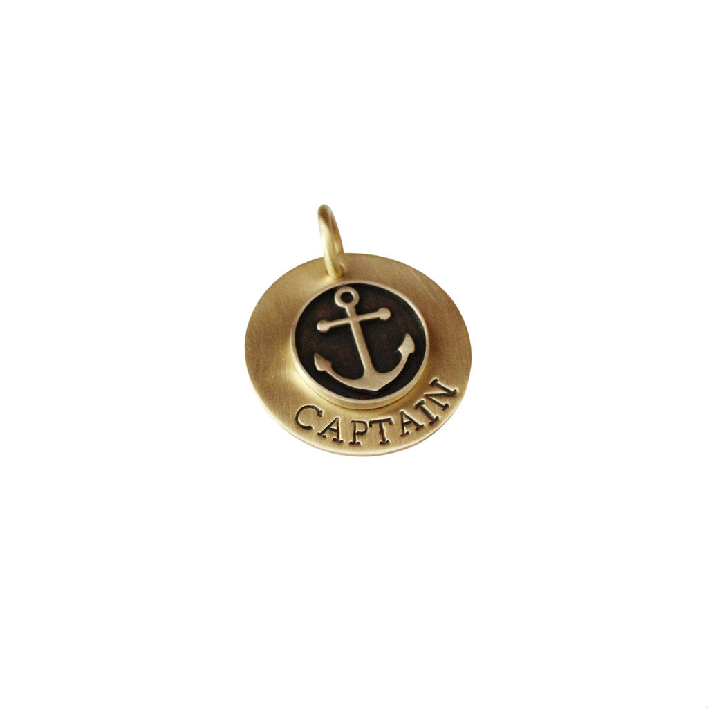 The Anchor Sigil | Artisan Mixed Metal Pet ID & Custom Engraved Dog Tag, close-up detail