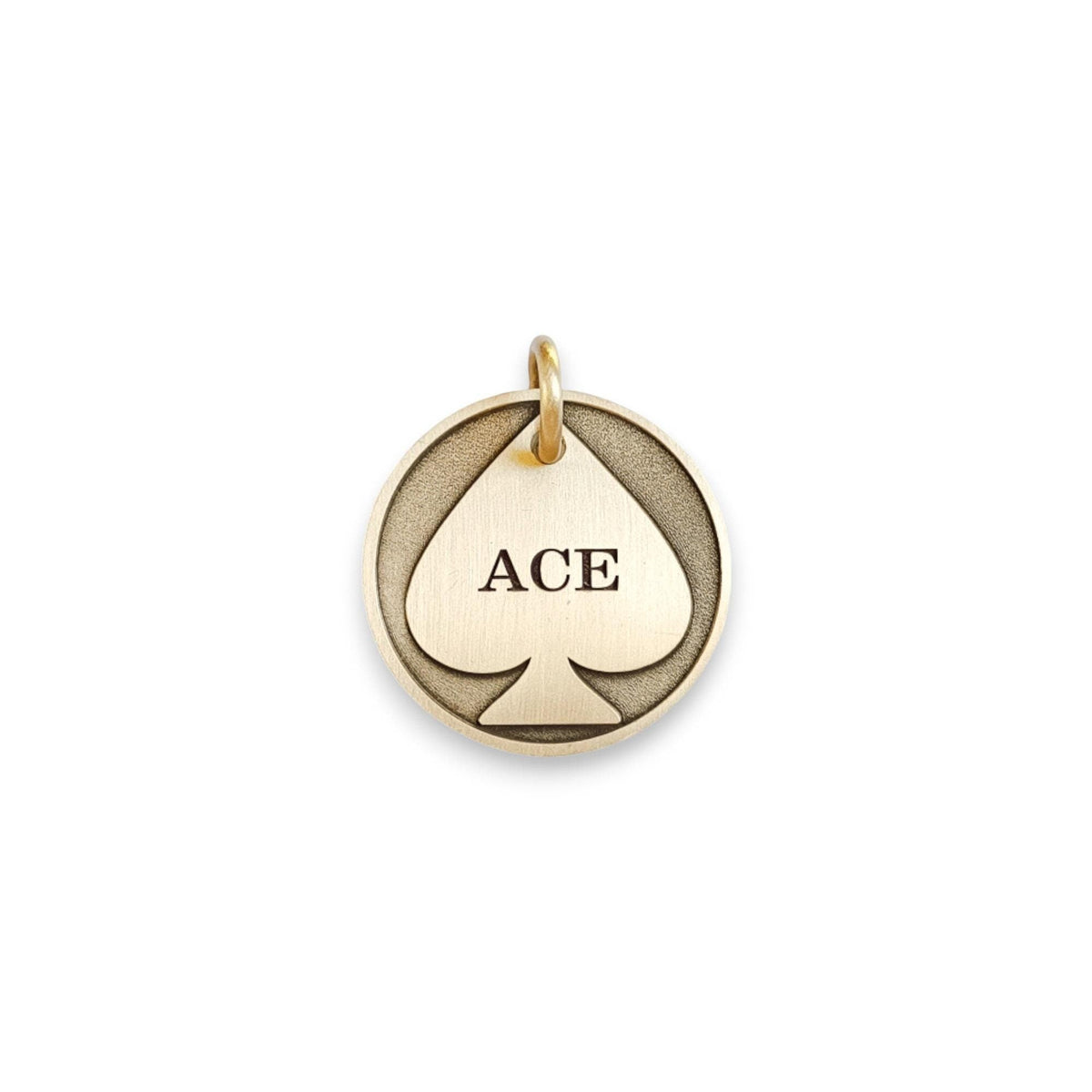 The Sovereign Spade Token | Artisan Ace of Spades Pet ID & Custom Engraved Dog Tag, front view