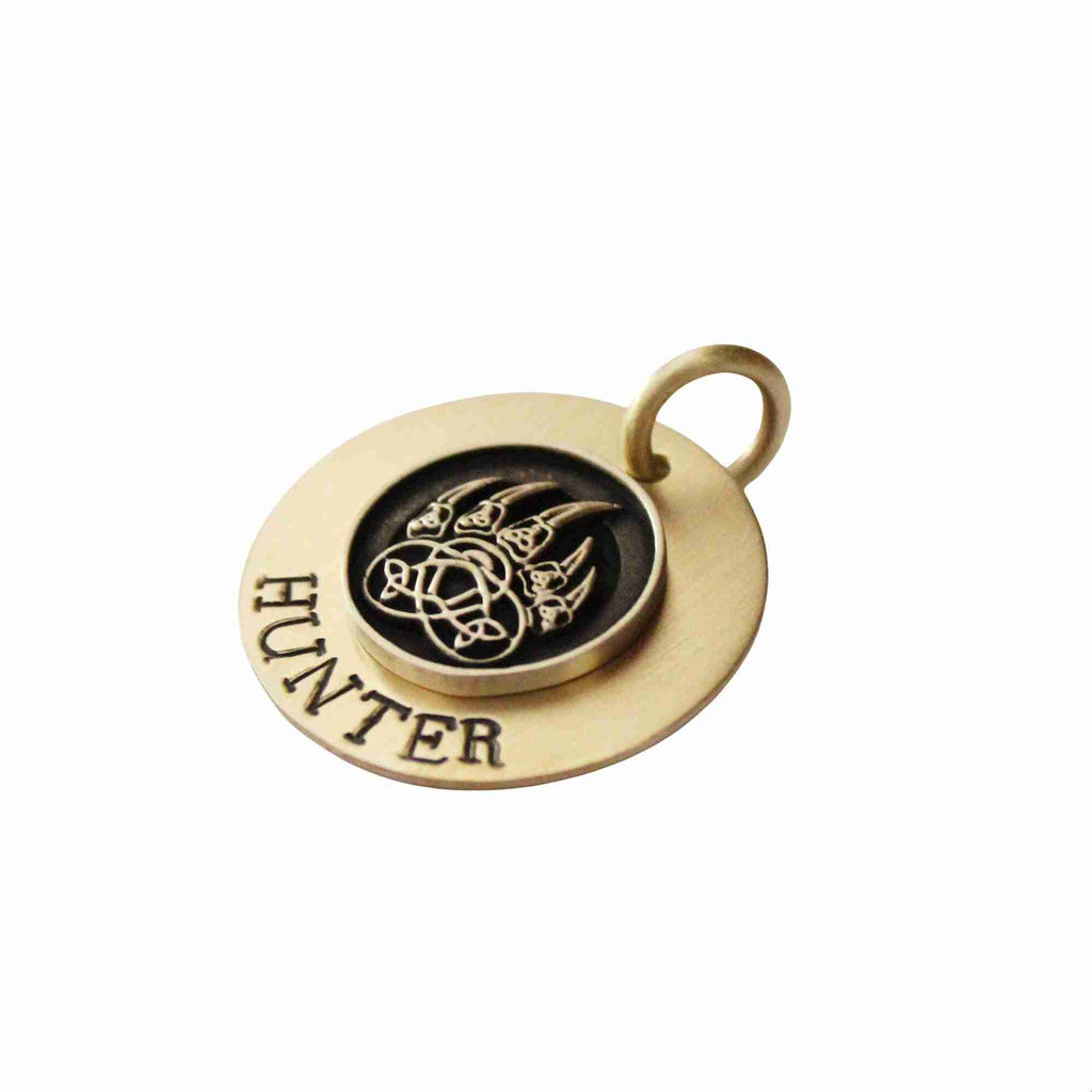 The Alpha Token | Artisan Wolf Paw Pet ID & Custom Engraved Dog Tag, alternate angle