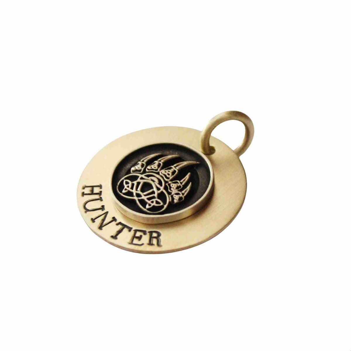 The Alpha Token | Artisan Wolf Paw Pet ID & Custom Engraved Dog Tag, alternate angle
