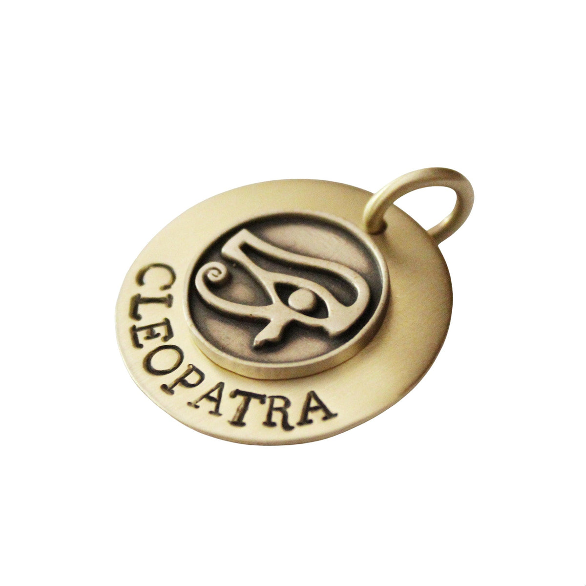The Watchful Horus Token | Artisan Egyptian Pet ID & Custom Engraved Amulet, alternate angle