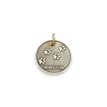 The Wanderlust Paw Token | Artisan Paw Print Pet ID & Custom Engraved Dog Tag, front view