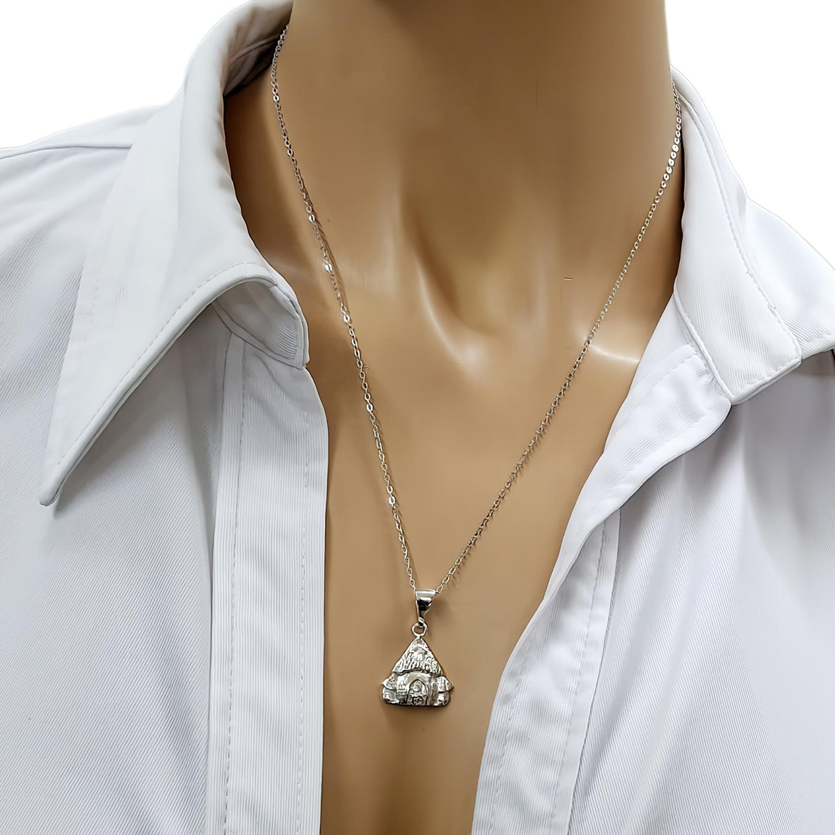 Mushroom House Necklace | Whimsical Forest Talisman, front view