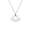 Knuckle Duster Necklace | Gold Plated Resilience Pendant, front view