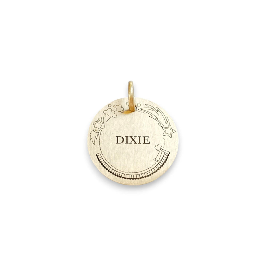 The Celestial Comet Token | Artisan Shooting Star Pet ID & Custom Engraved Dog Tag, alternate angle