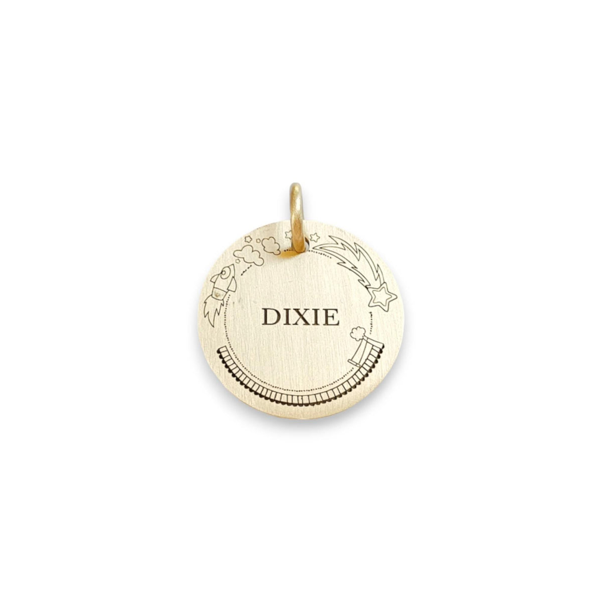 The Celestial Comet Token | Artisan Shooting Star Pet ID & Custom Engraved Dog Tag, alternate angle
