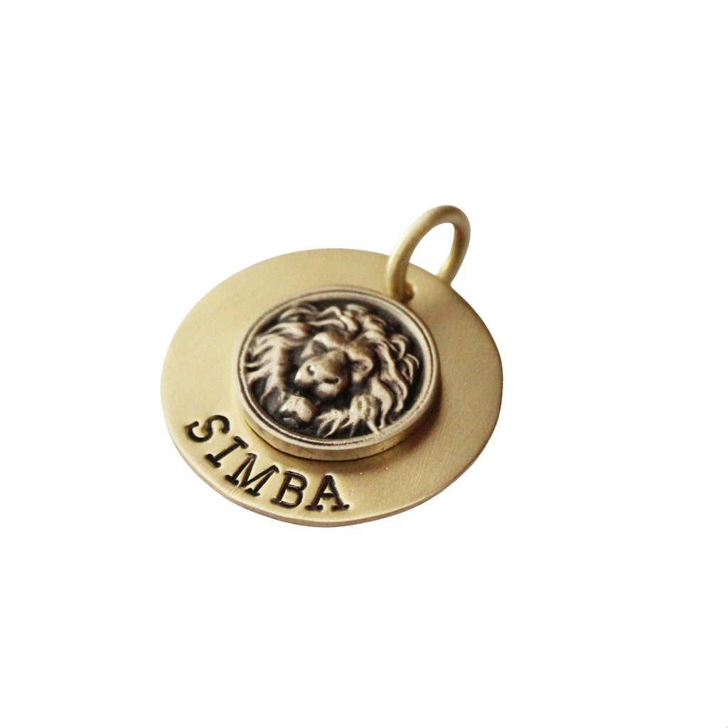 The Regal Sigil | Artisan Lion Pet ID & Custom Engraved Dog Tag, alternate angle