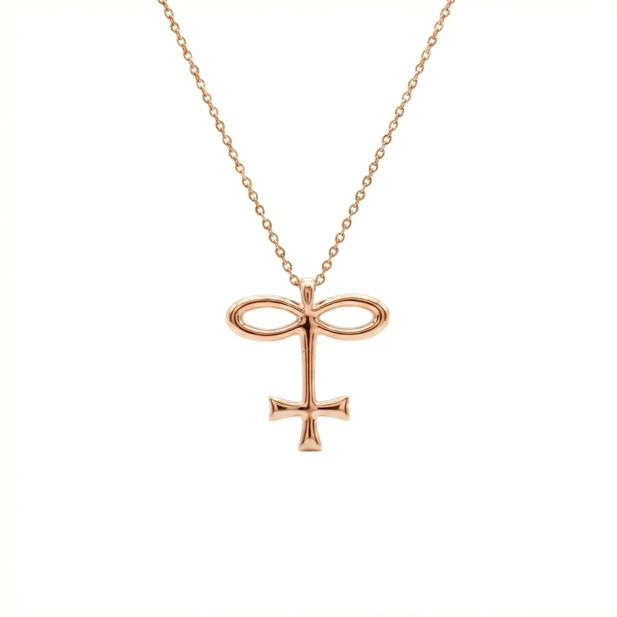 Alchemical Glass Symbol Necklace | Vitrum Pendant, in Rose Gold Plated finish
