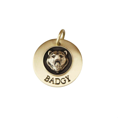 The Apex Sigil | Artisan Angry Bear Pet ID & Custom Engraved Dog Tag, front view