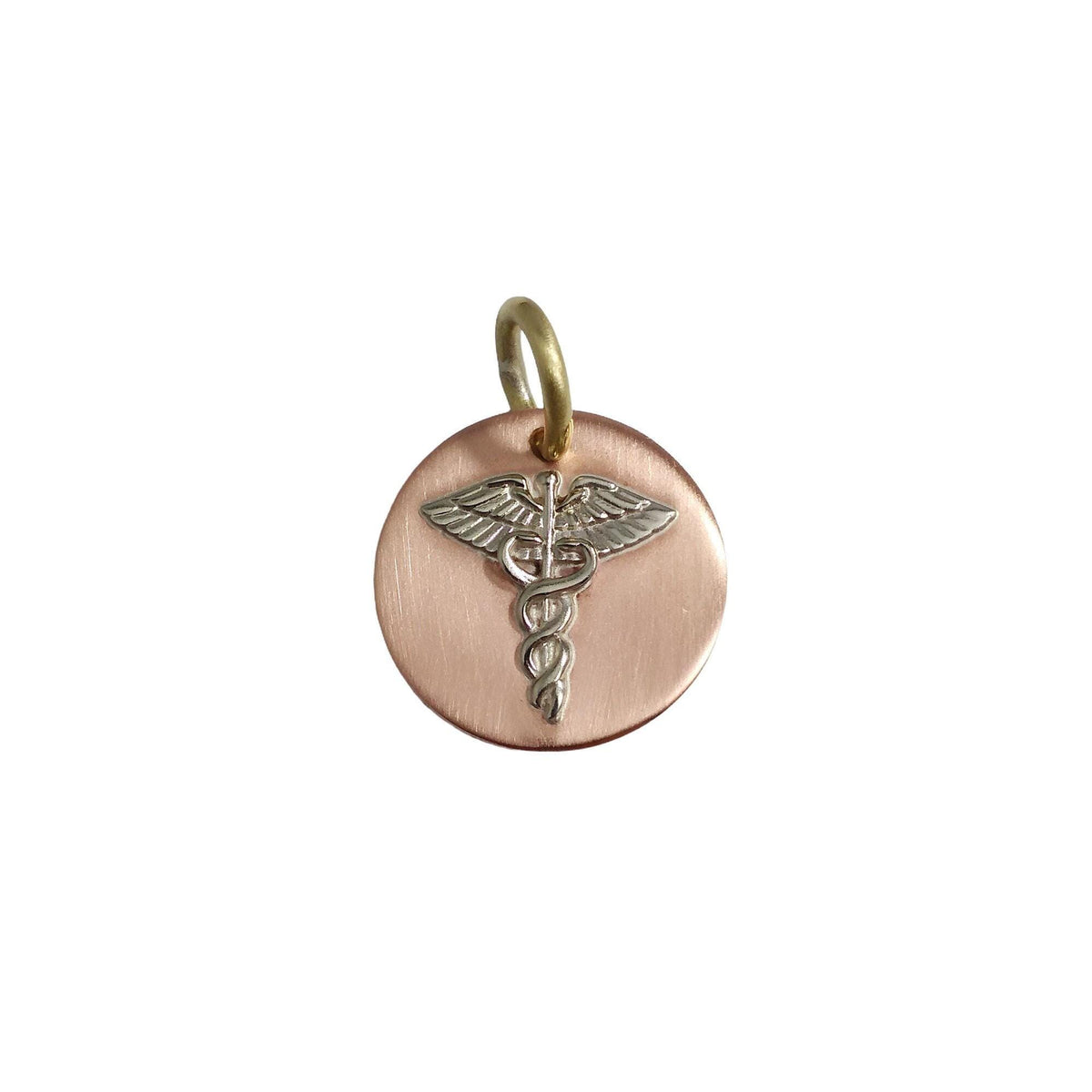 The Healer's Emblem Token | Artisan Caduceus Pet ID & Custom Dog Tag, front view