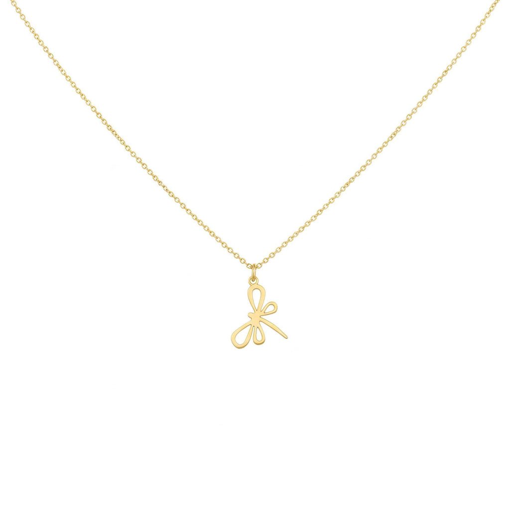 Dragonfly Charm Necklace | Symbol of Transformation, in Yellow Gold Plated finish