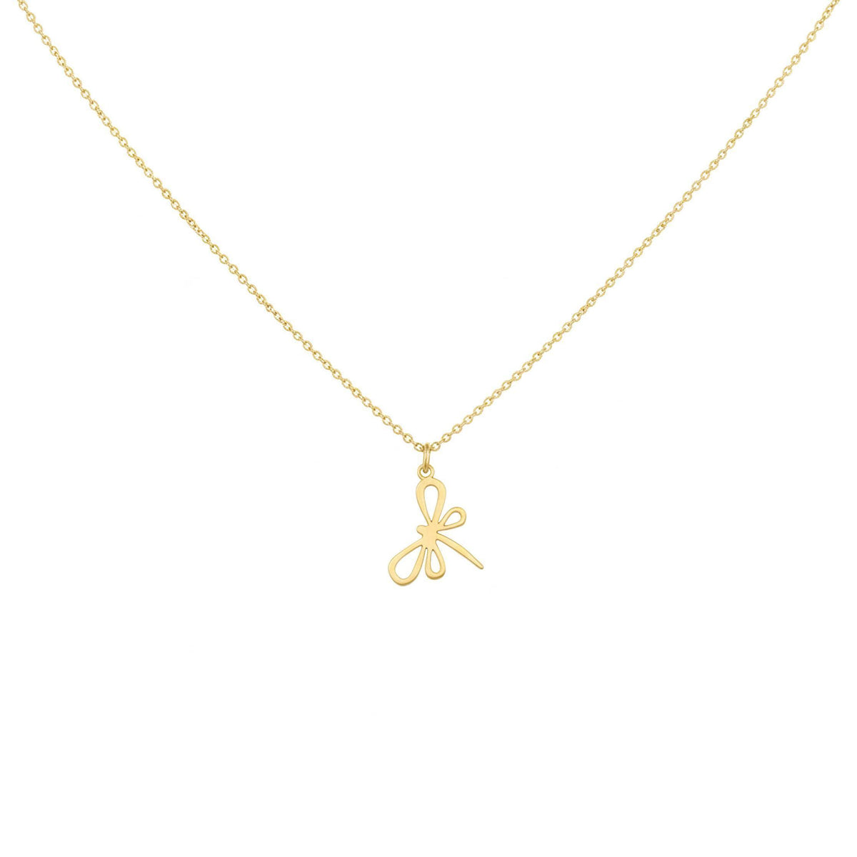 Dragonfly Charm Necklace | Symbol of Transformation, in Yellow Gold Plated finish
