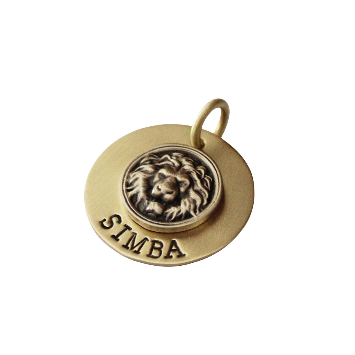 The Regal Sigil | Artisan Lion Pet ID & Custom Engraved Dog Tag, styled view