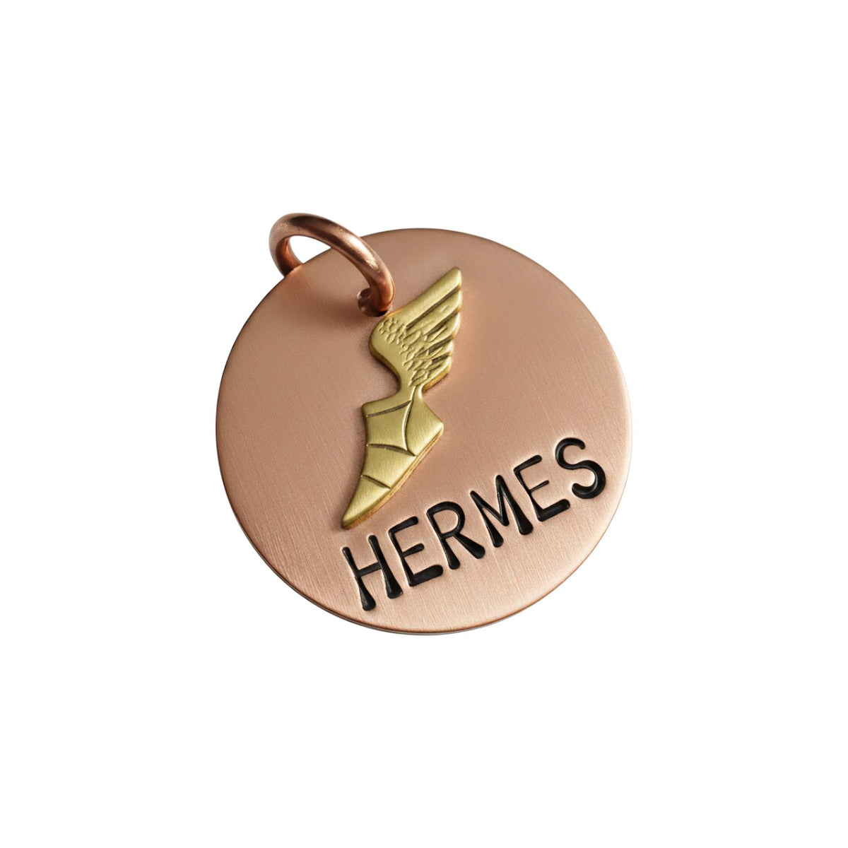The Divine Messenger Token | Artisan Hermes Winged Sandal Pet ID & Custom Tag, alternate angle