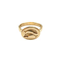 Dolphin Signet Ring | Ancient Greek Mythology Talisman, in Yellow Gold Plated finish