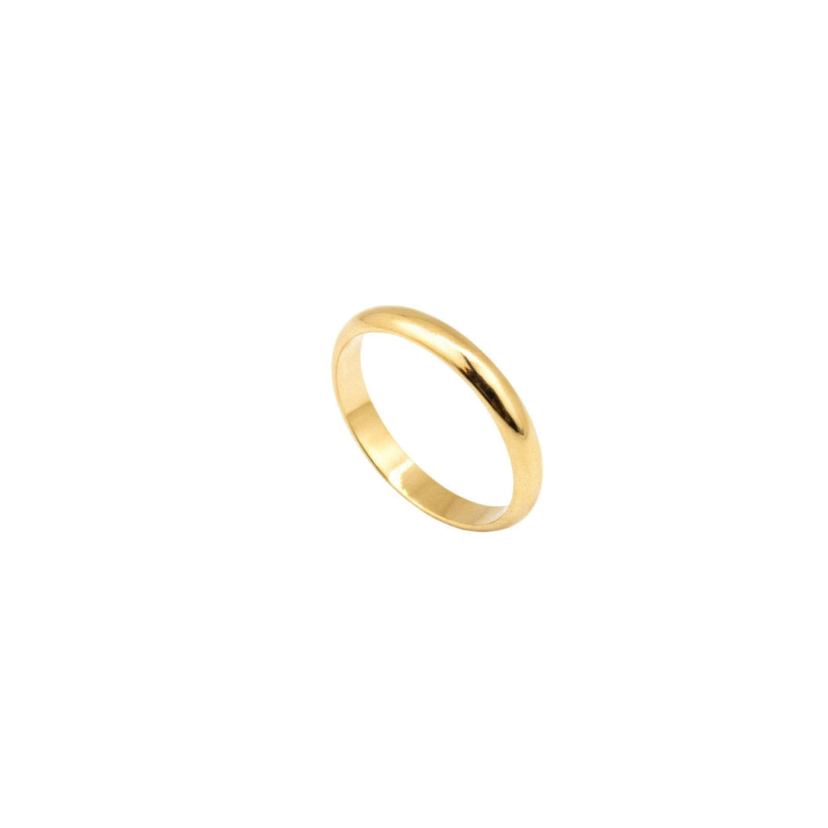 Classic Solid Gold Ring - 14K Unisex Wedding Band, 3mm, front view