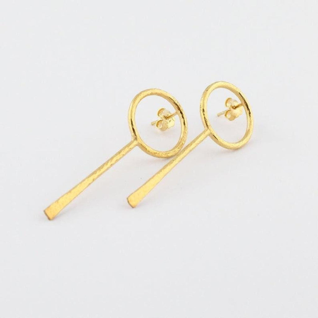 Hammered Circle Drop Earrings | Minimalist Eternity Dangles