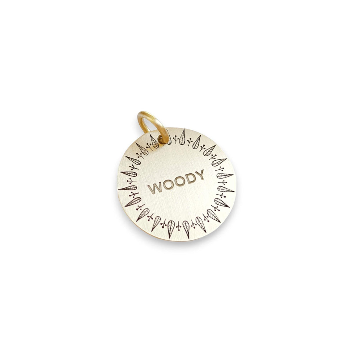 The Leaf Token | Artisan Patterned Pet ID & Custom Engraved Dog Tag, alternate angle